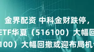 金界配资 中科金财跌停，金融科技ETF华夏（516100）大幅回撤或迎布局机会